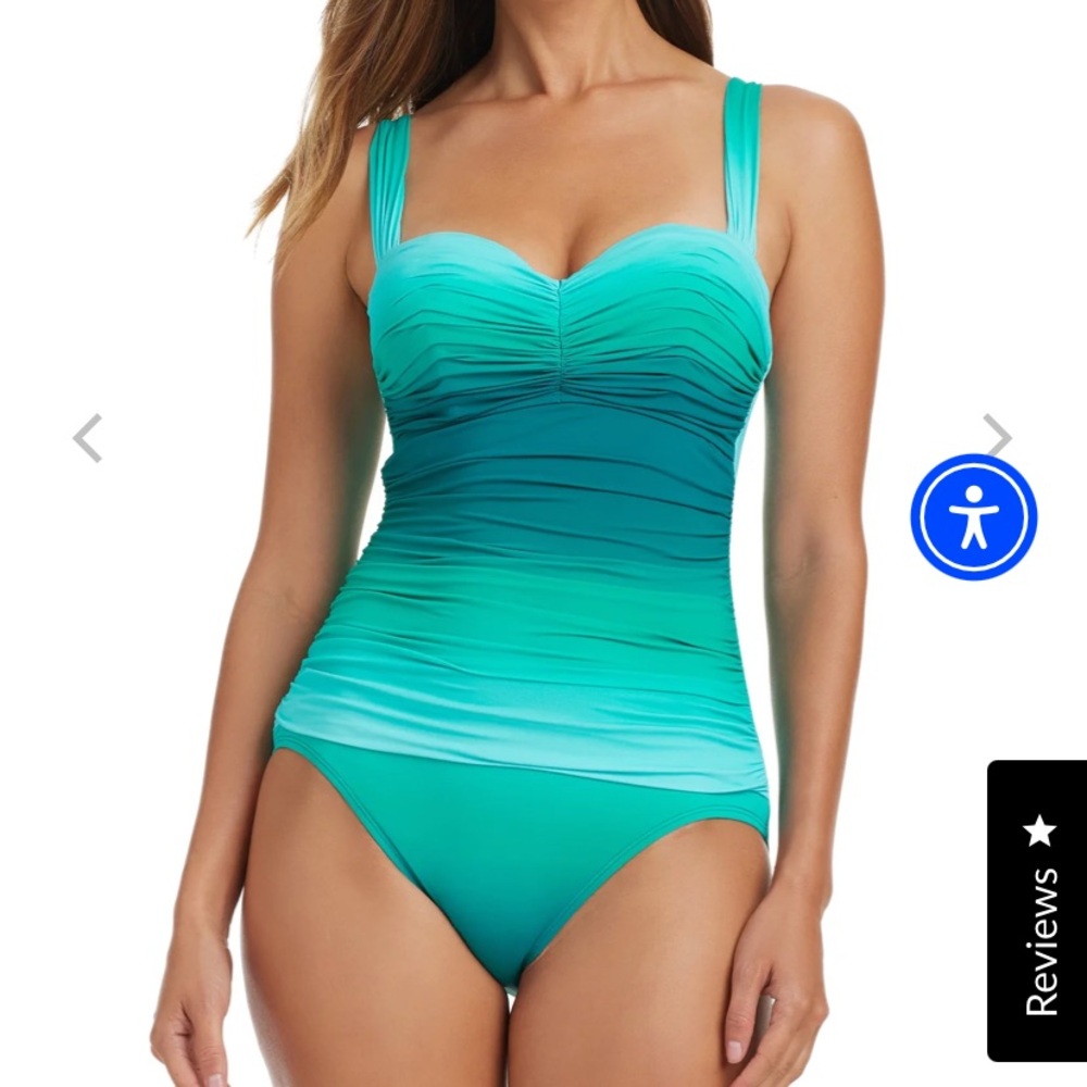 Bleu Rod Beattie Beat the Heat Ruched One Piece Swimsuit Size 6